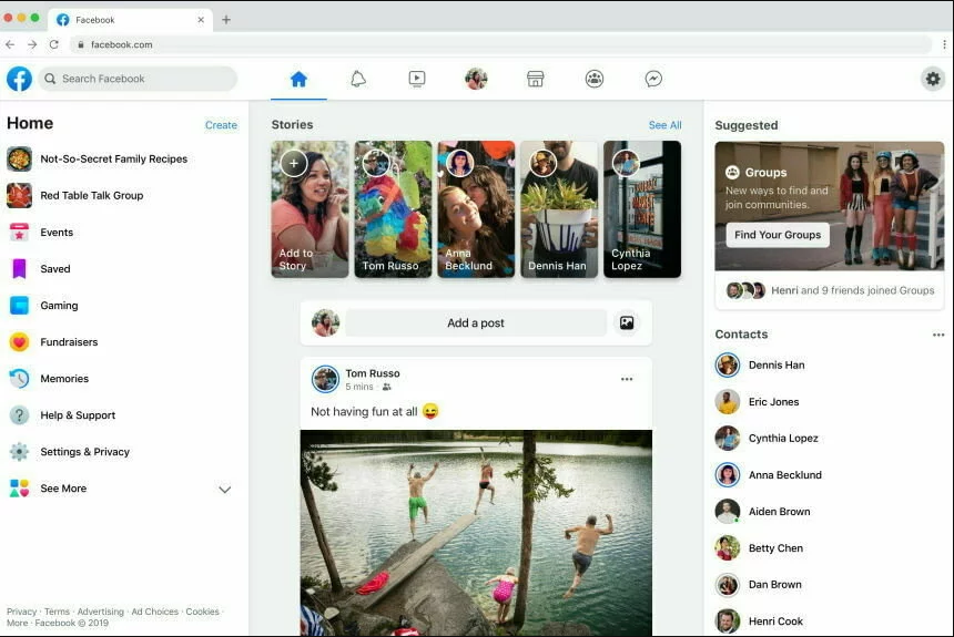 Новый дизайн и функции Facebook Новый дизайн и функции Facebook